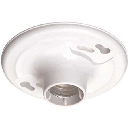 Leviton 660-Watt Medium Base Single Circuit Keyless Outlet Box Mount Plastic Incandescent Lampholder, White 8829-CW2